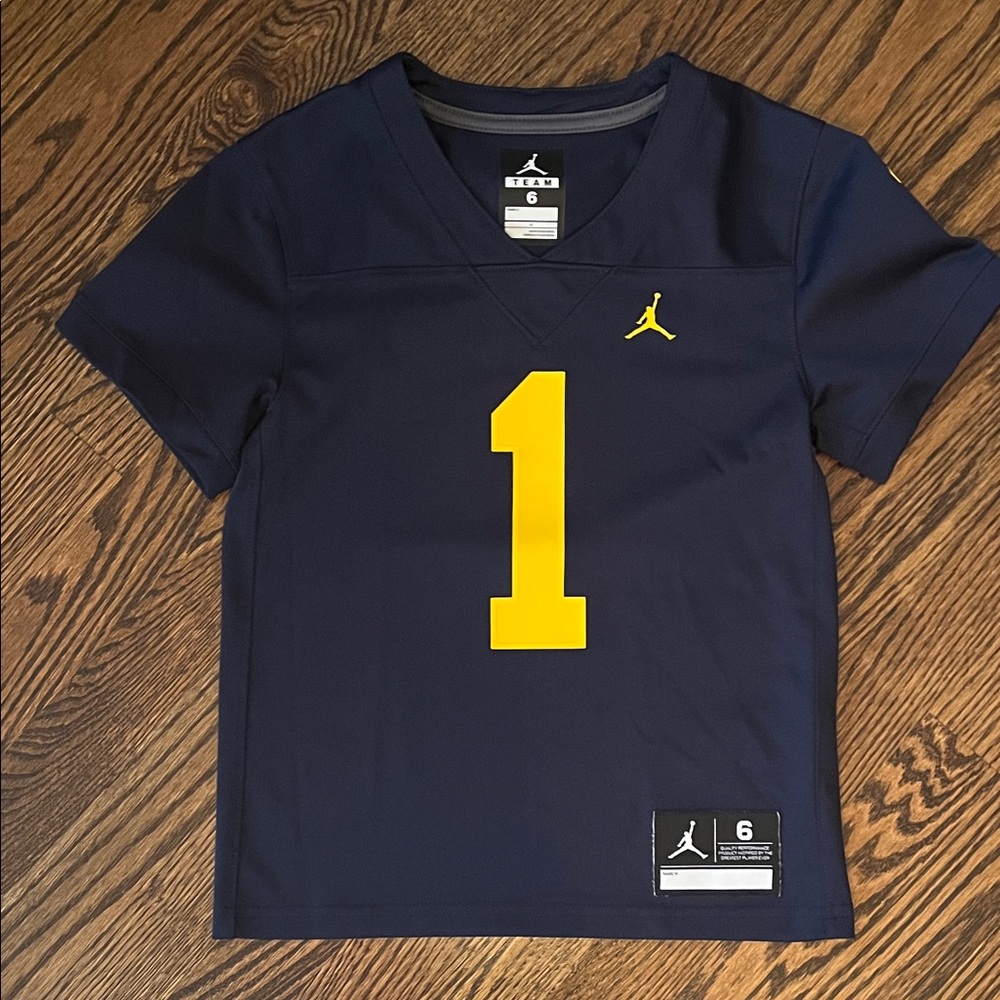 Jordan Kids University of Michigan Navy and Yellow Jersey